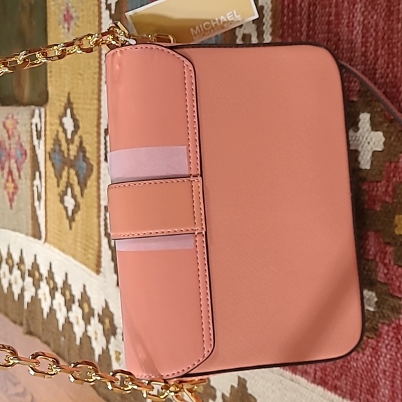 Michael Kors Carmen Medium Convertible Chain Shoulder Bag Crossbody Sherbert - Picture 6 of 9